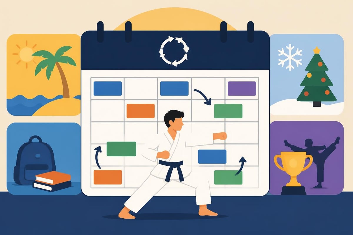 Seasonal timetable adjustments for martial arts
