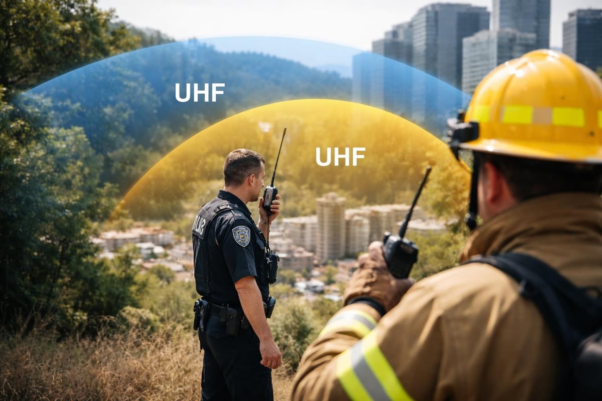 Two-way radio frequency bands and coverage