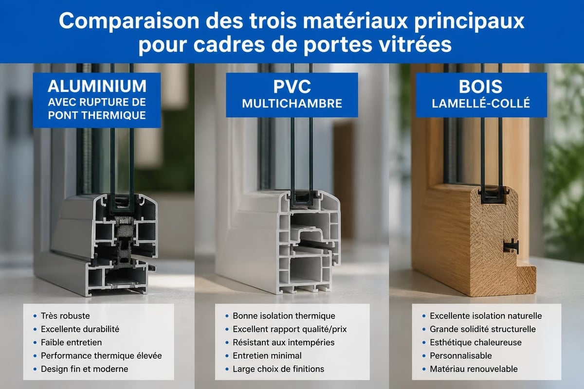 Matériaux pour portes vitrées