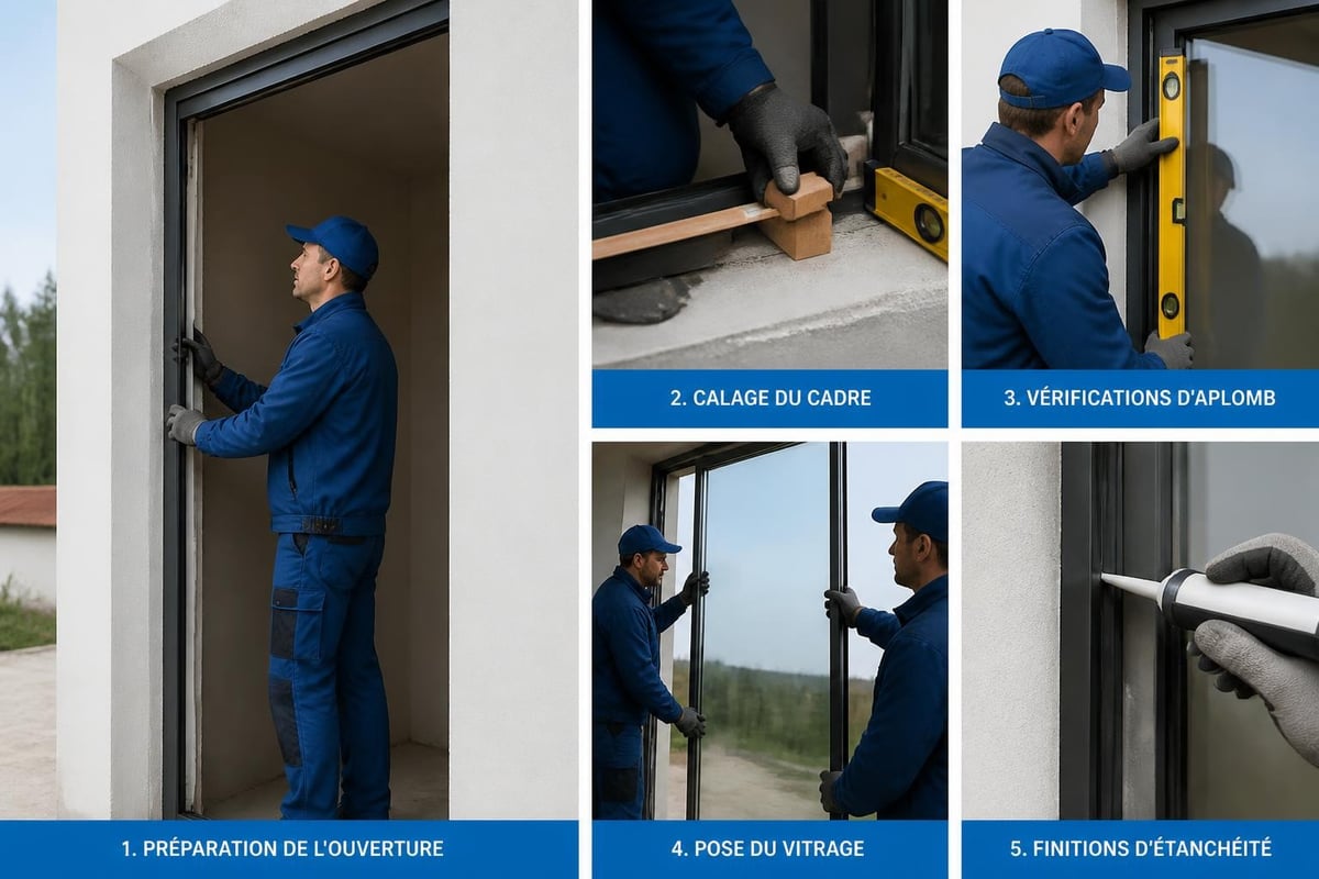 Installation porte vitrée