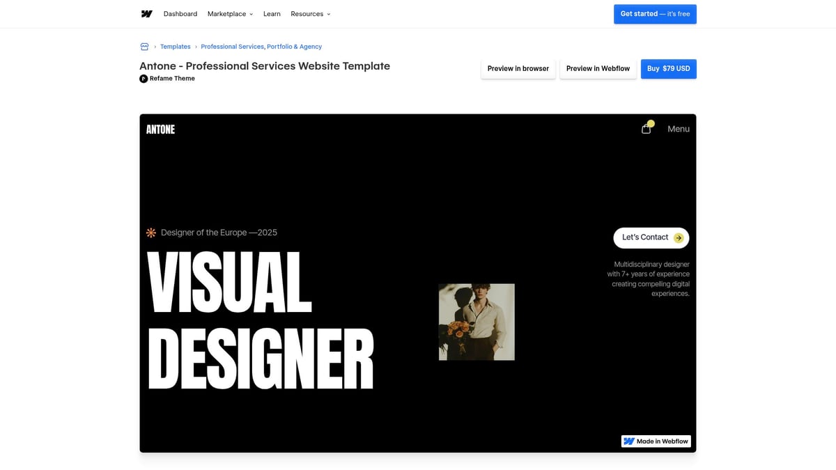 7 Inspiring Creative Agency Website Ideas for 2025 - Antone – Bold, Modern, and Dark Agency Website