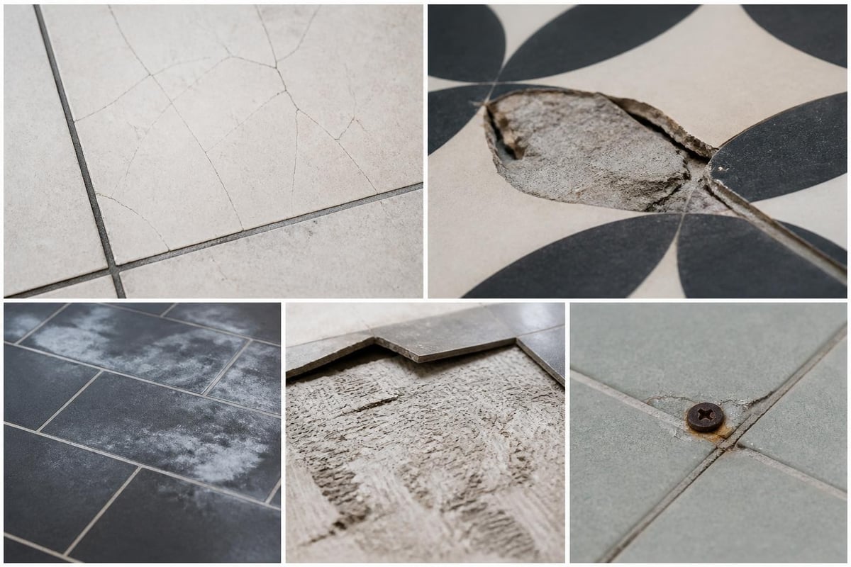 Common cement tile roof damage patterns