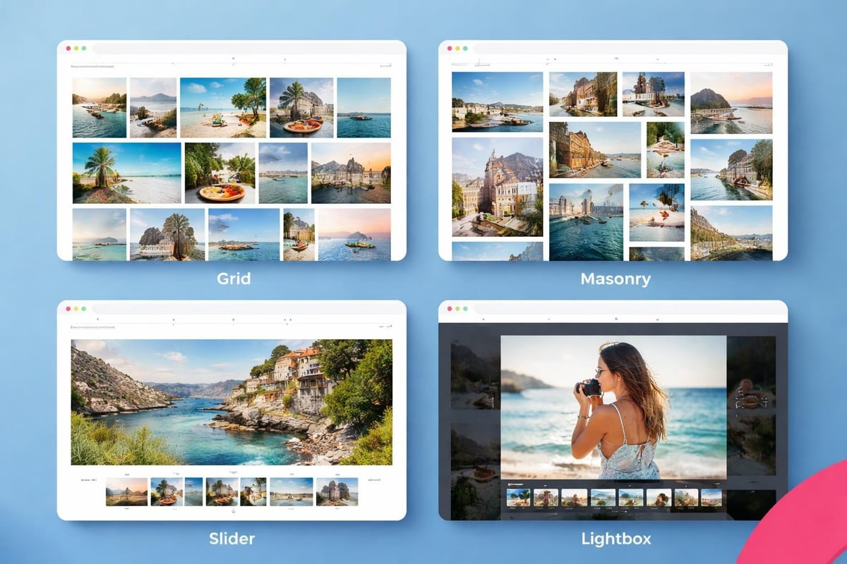 Verschiedene Galerie-Layouts