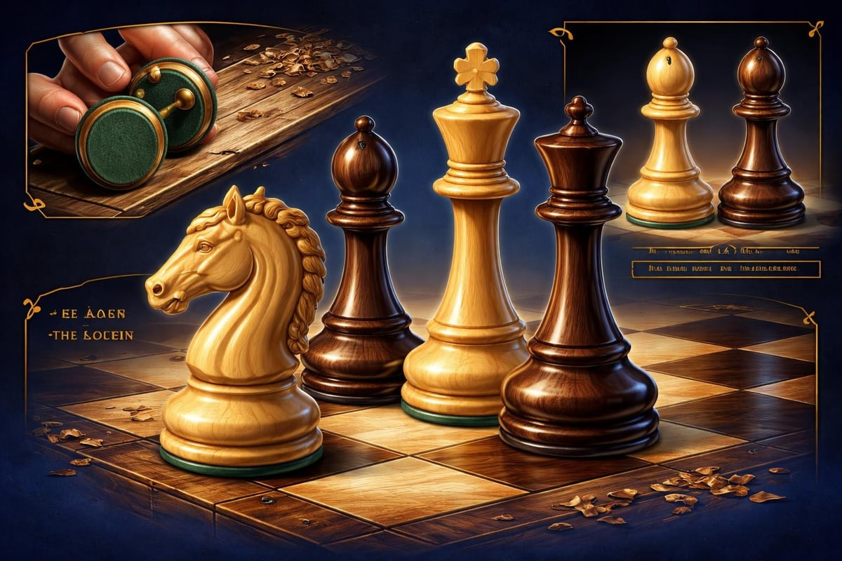 Premium chess craftsmanship details