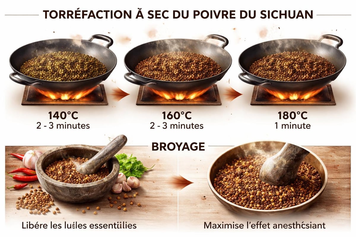 Technique de préparation du poivre du Sichuan