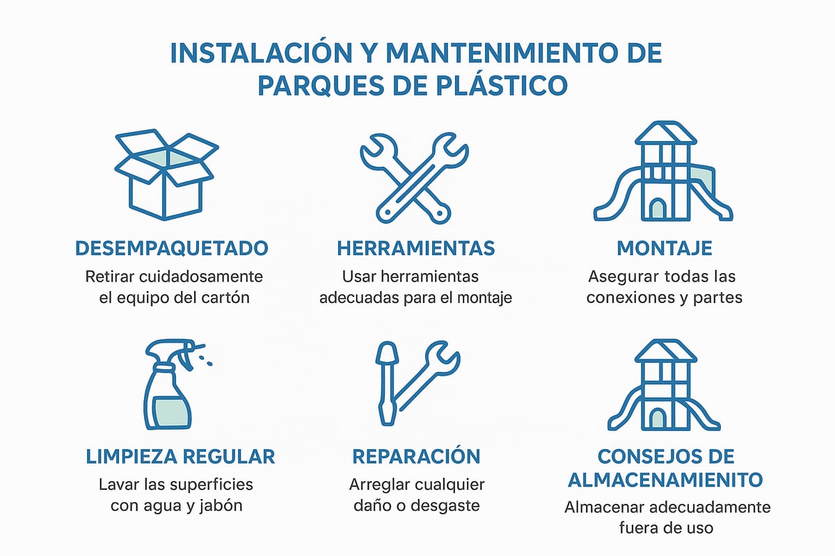 Instalación y mantenimiento de parques de plástico