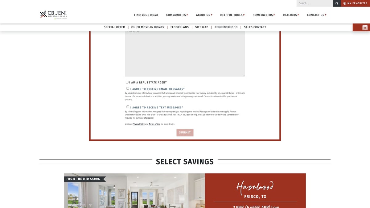 7 Best Frisco New Homes for Sale in 2026 - Hazelwood Community Townhomes by CB JENI Homes