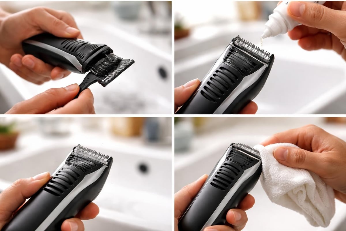 Anwendungsschritte für Trimmeröl