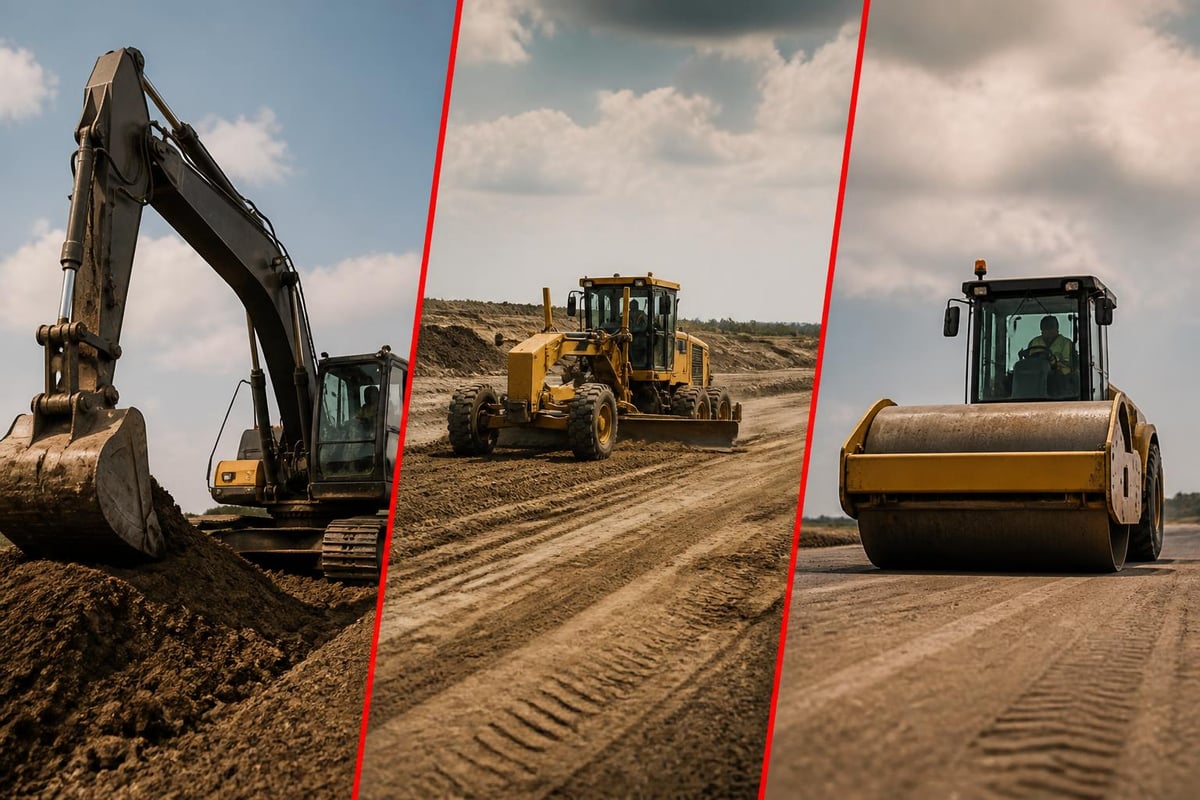 Civil earthworks excavation process