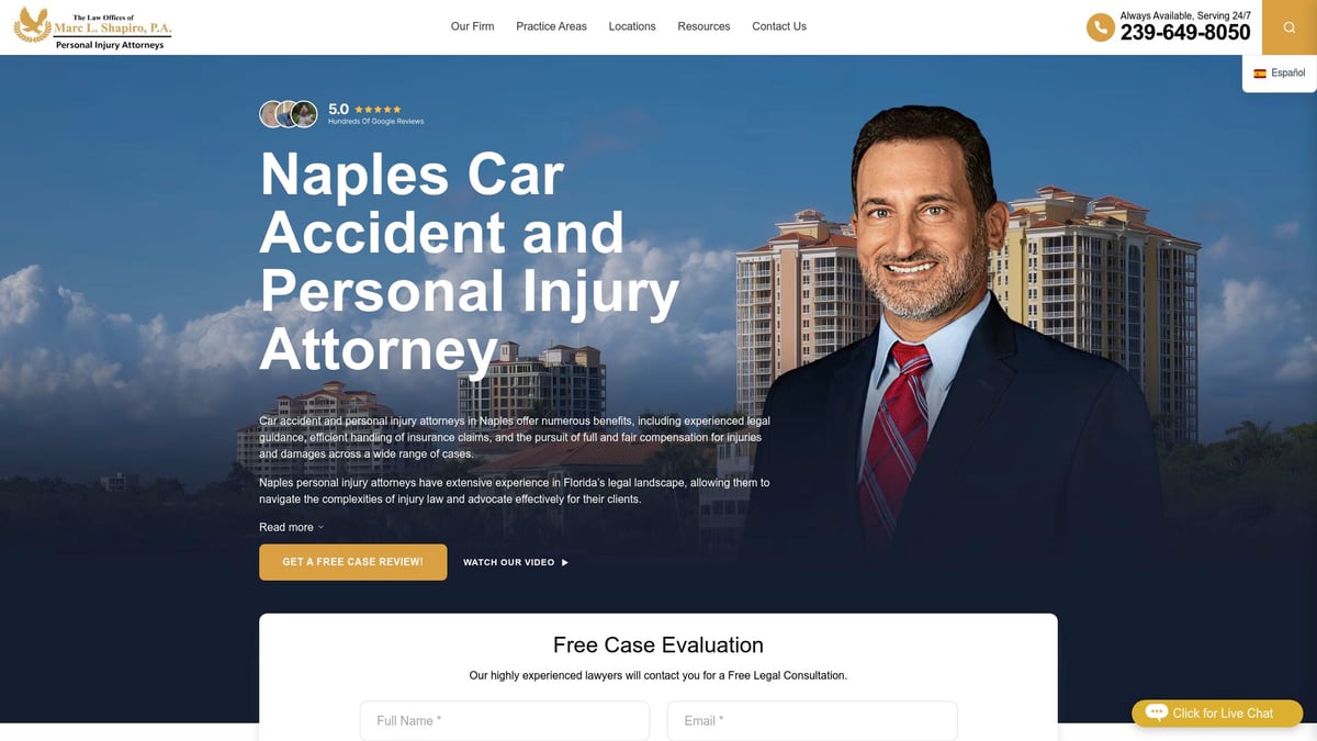 7 Essential Lawyers For Accidents Near Me to Know in 2026 - The Law Offices of Marc L. Shapiro, P.A. – Personal Injury and Car Accident Lawyers (Naples, FL)