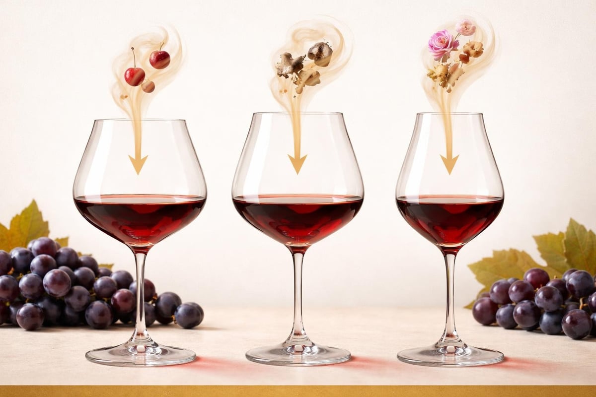 Wine glass shape and aroma