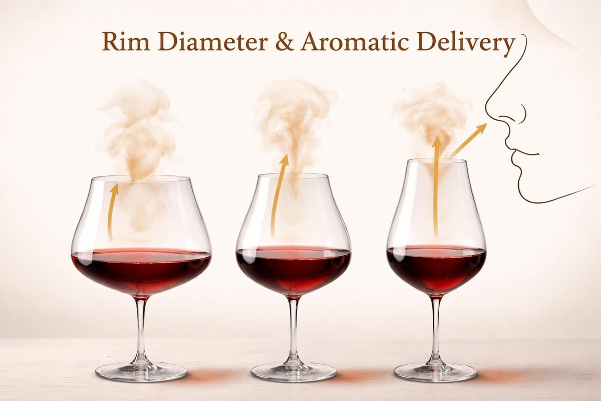 Wine glass rim design