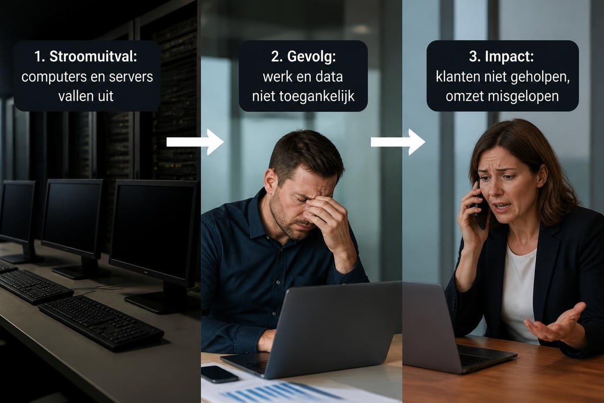 Impact stroompanne op kantoorproductiviteit