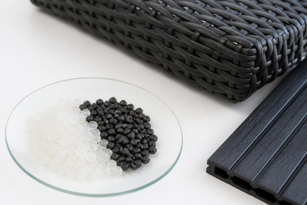 Plastic furniture material composition