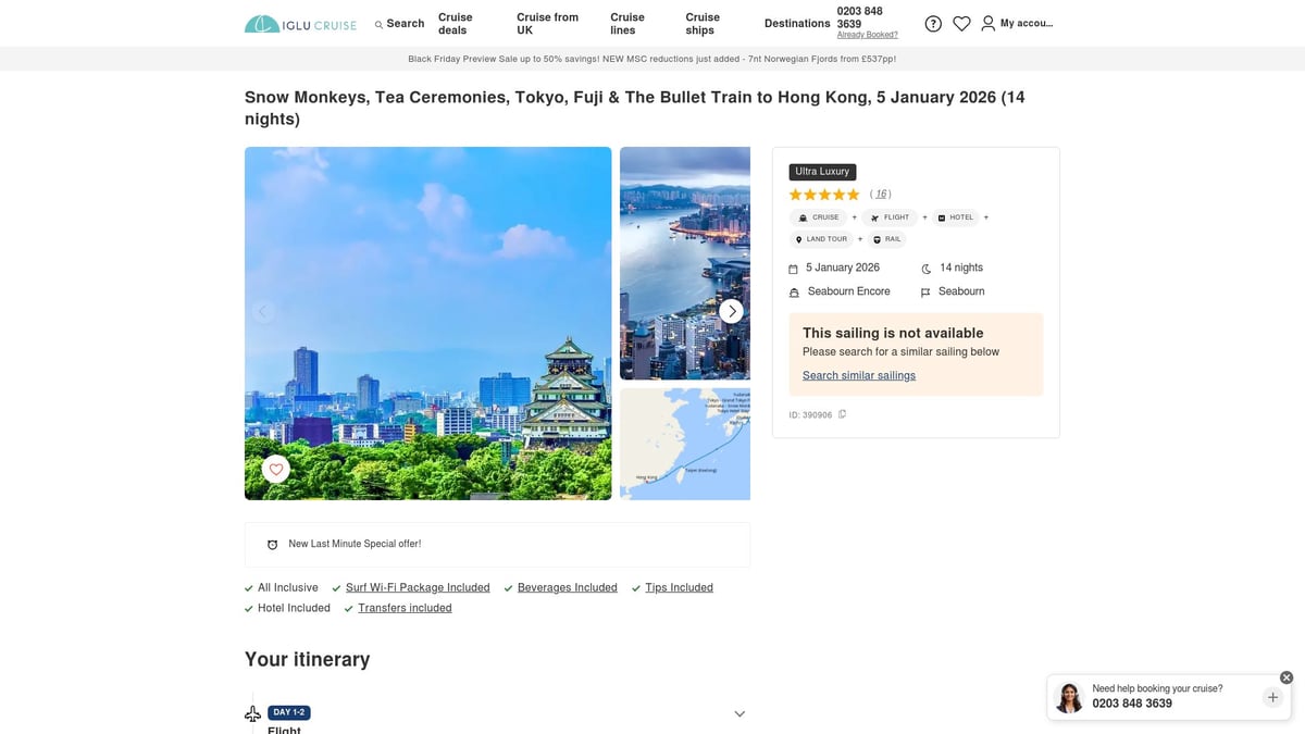 Top 7 Best Japan Cruises to Experience in 2025 - Seabourn Encore: Japanese Immersion & Asian Cities Cruise