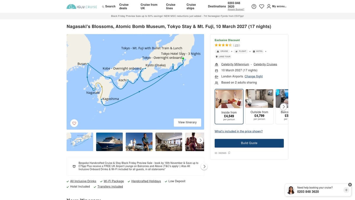 Top 7 Best Japan Cruises to Experience in 2025 - Celebrity Millennium: Nagasaki Blossoms & Historic Landmarks