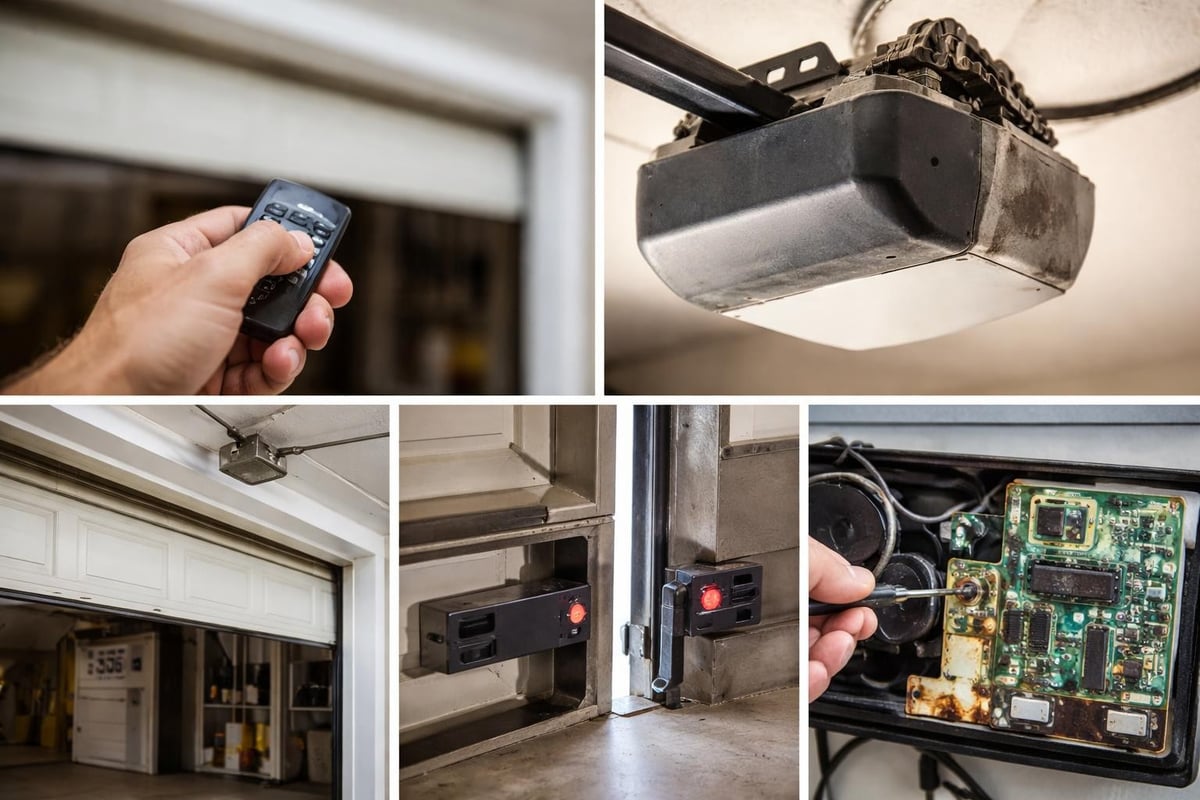Garage door opener warning signs
