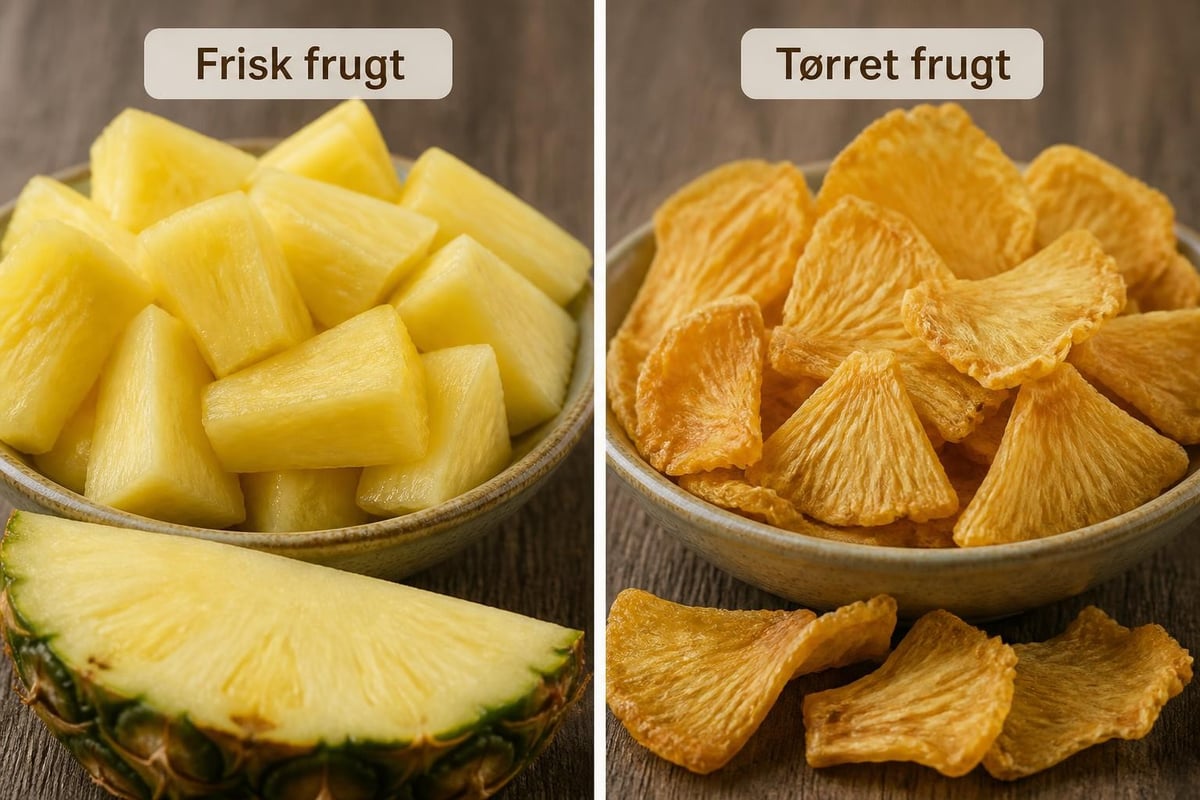 Tørringsproces fra frisk til tørret frugt