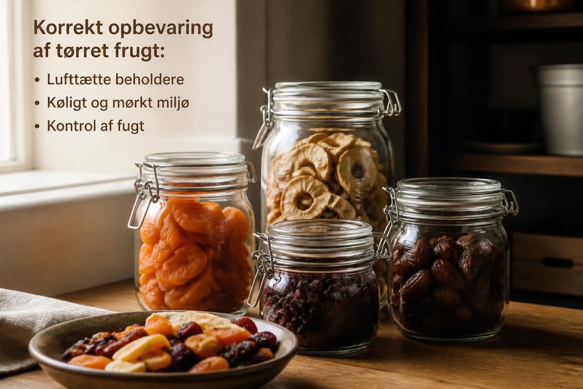 Opbevaring af tørret frugt