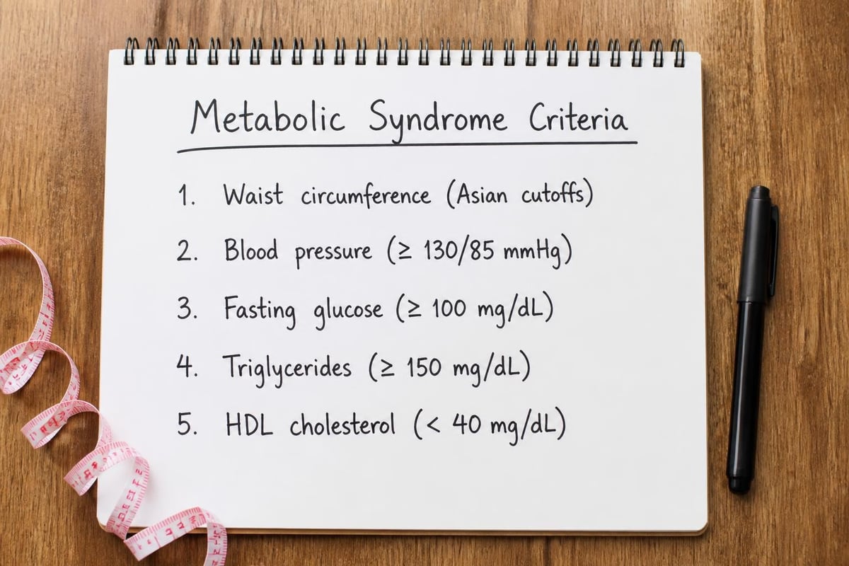 Five diagnostic components of metabolic syndrome