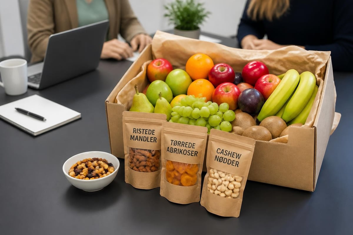 Frugtordning med snacks