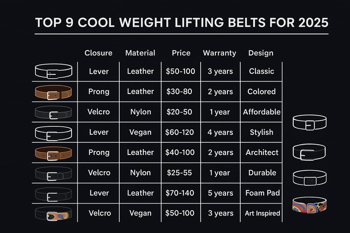 9 Best Cool Weight Lifting Belts to Upgrade Your 2025 Workout