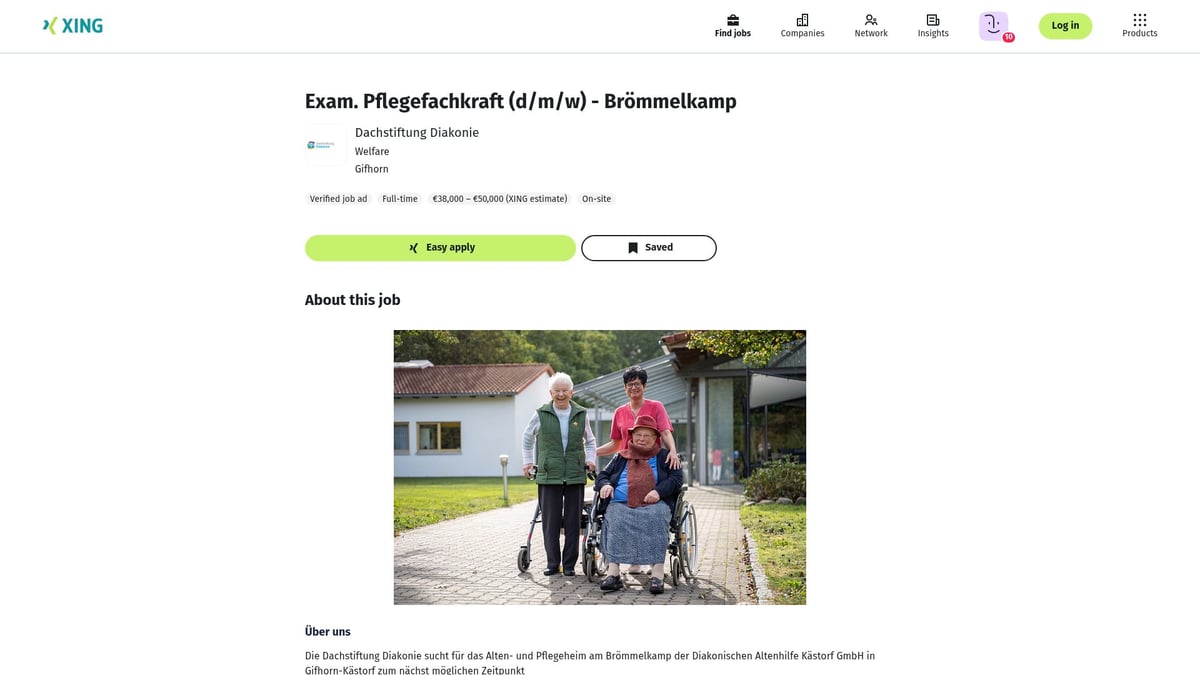 7 Top Pflegefachkraft Stellenangebote 2025 im Überblick - Exam. Pflegefachkraft (d/m/w) – Dachstiftung Diakonie, Gifhorn