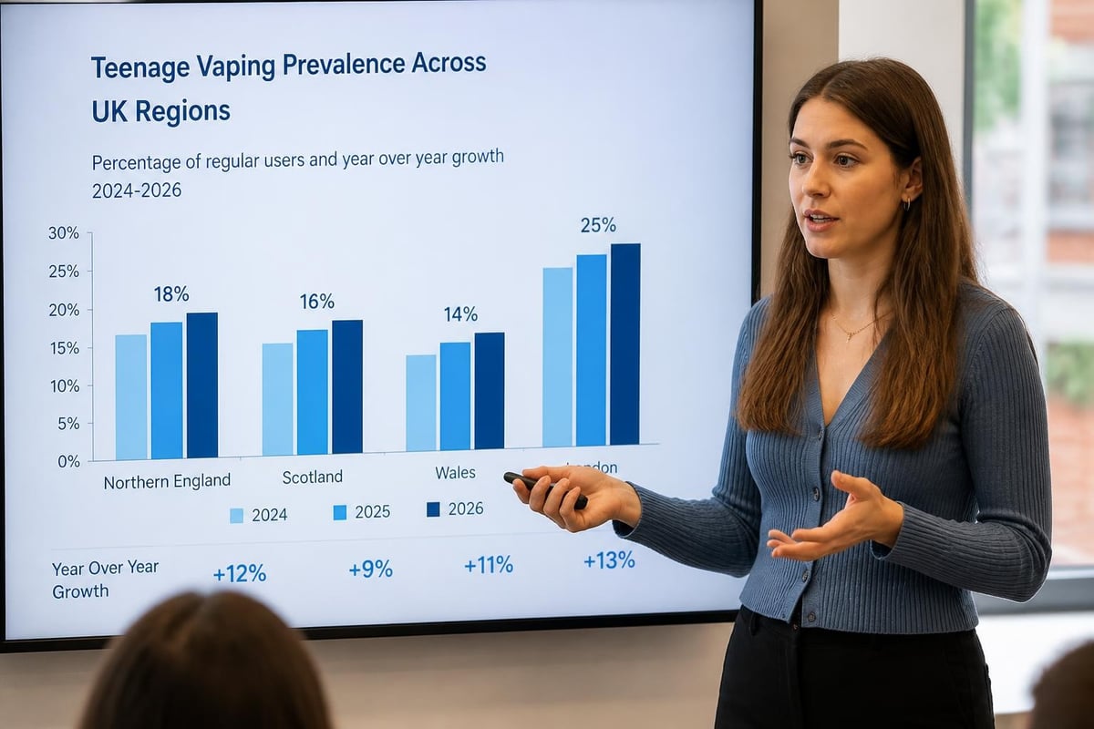 Regional teenage vaping rates across UK