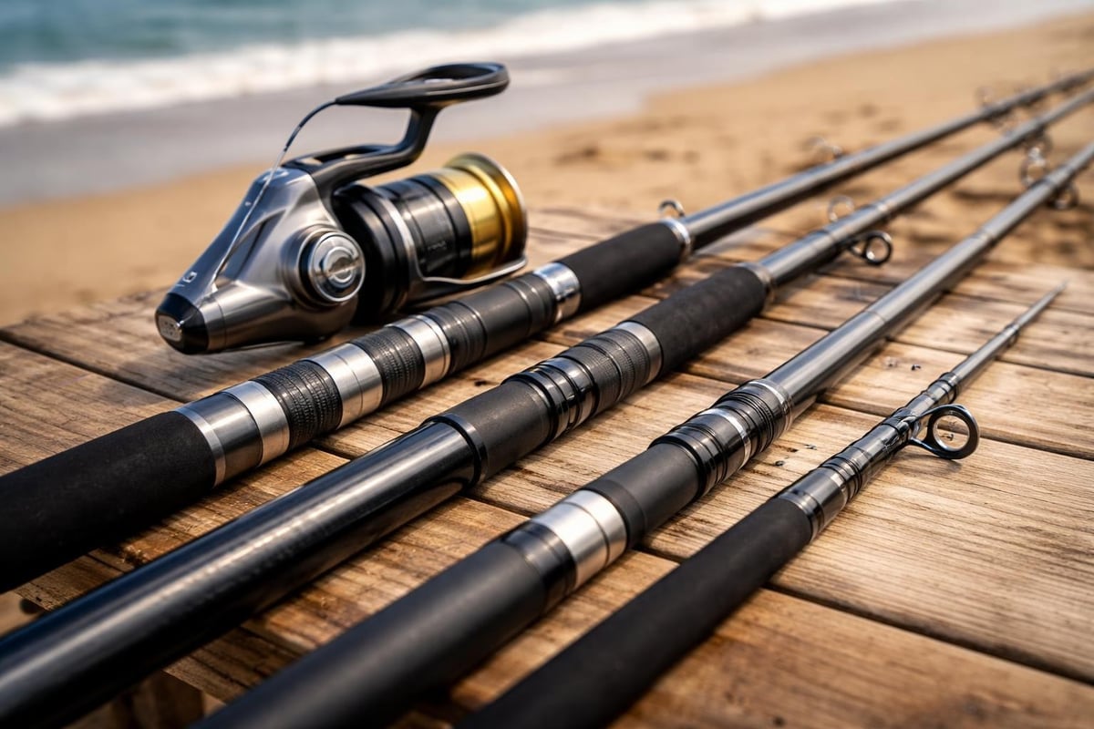 Surfcasting rod features diagram