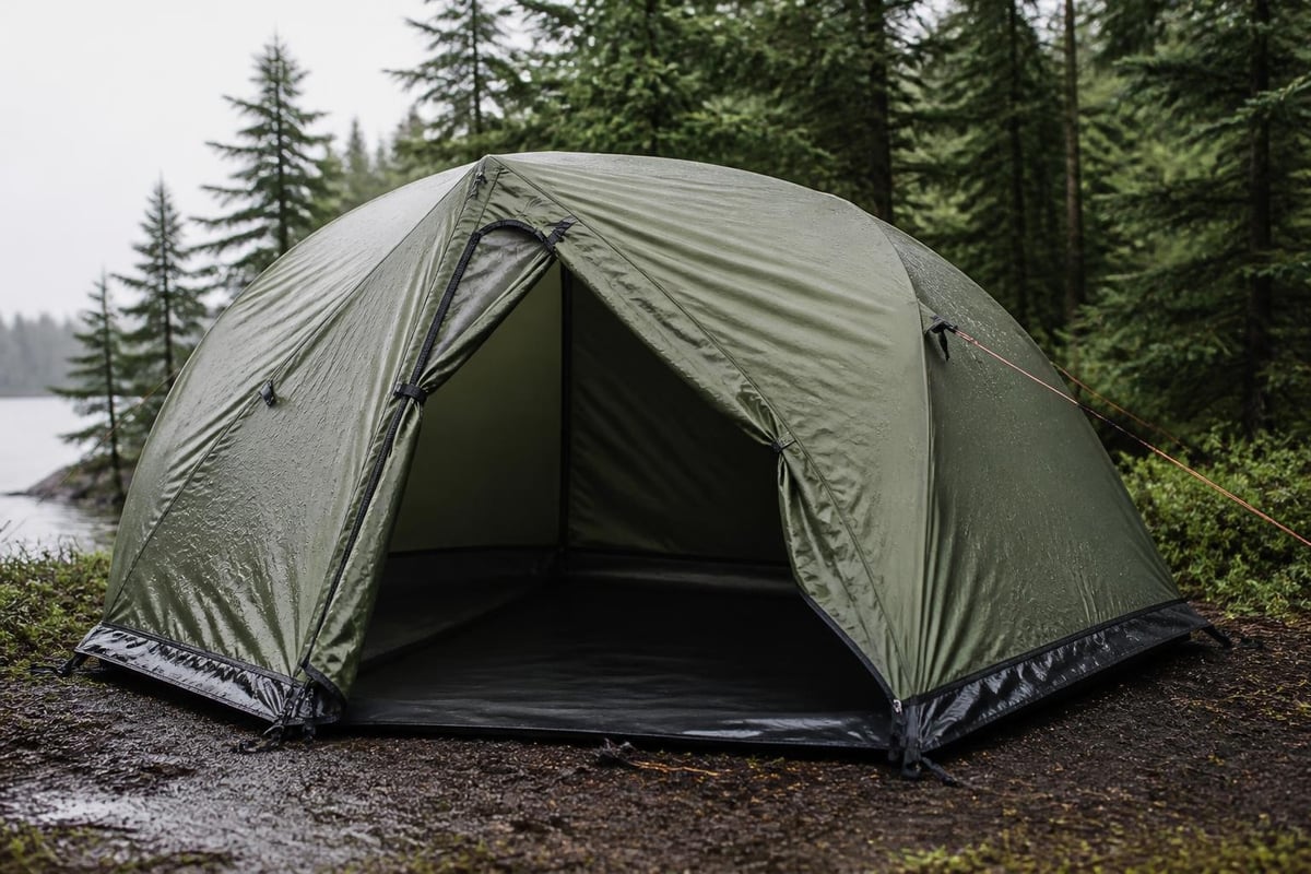 Waterproofing components in secure tent design