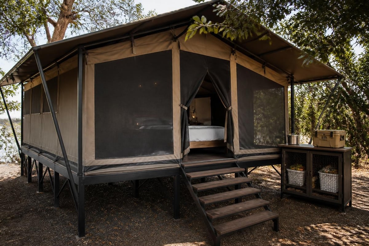 Wildlife safety features in tent design