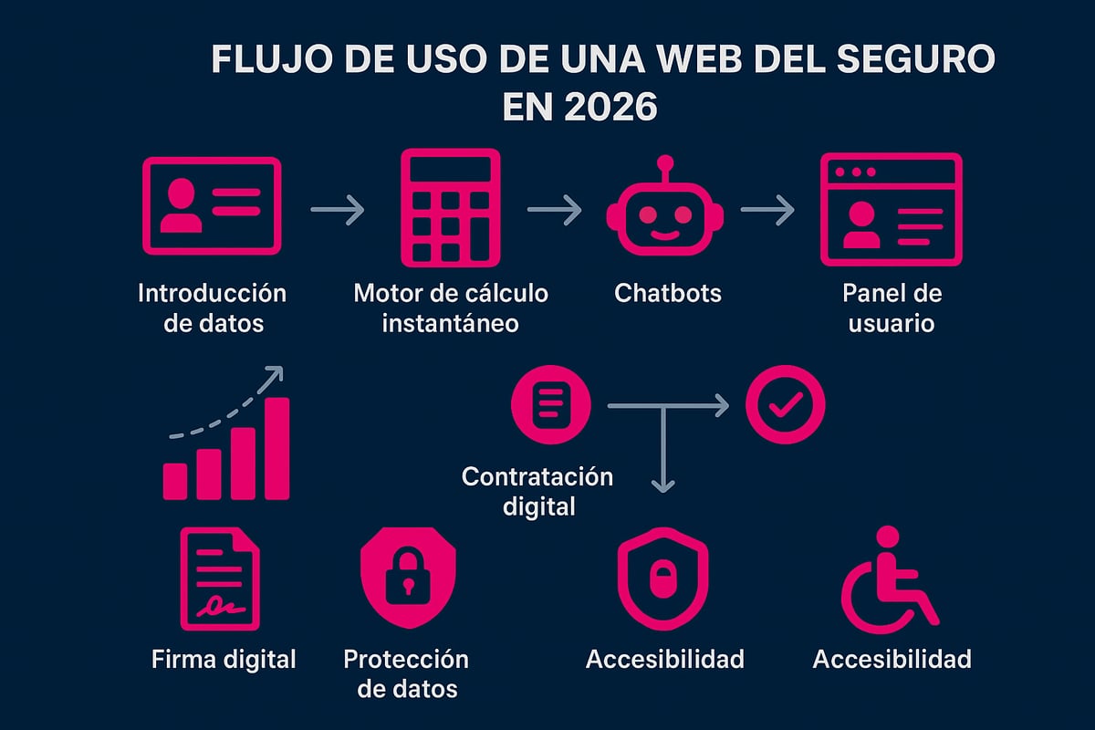 Cómo funciona una web del seguro en 2026: procesos y herramientas clave