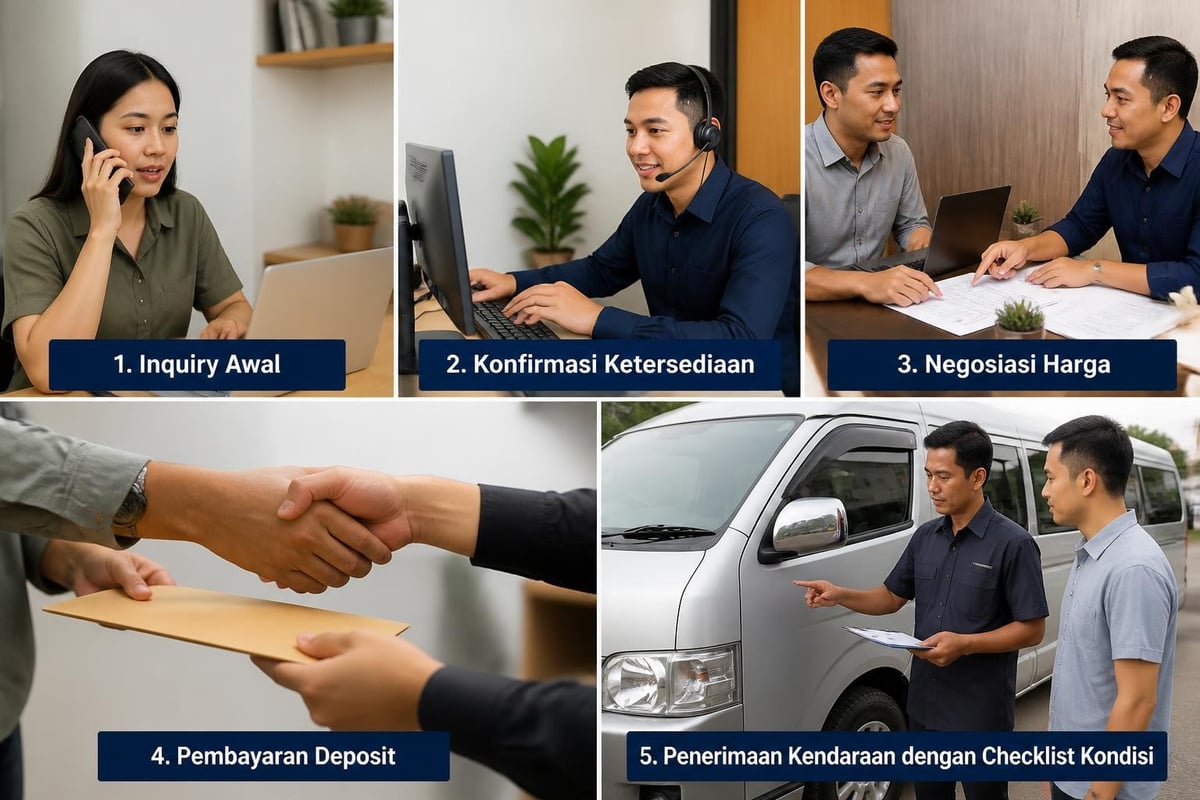 Proses pemesanan rental Elf