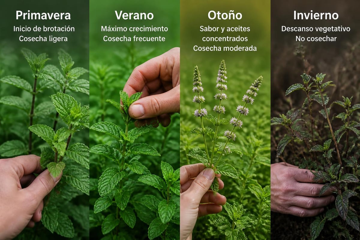 Calendario de cosecha de menta