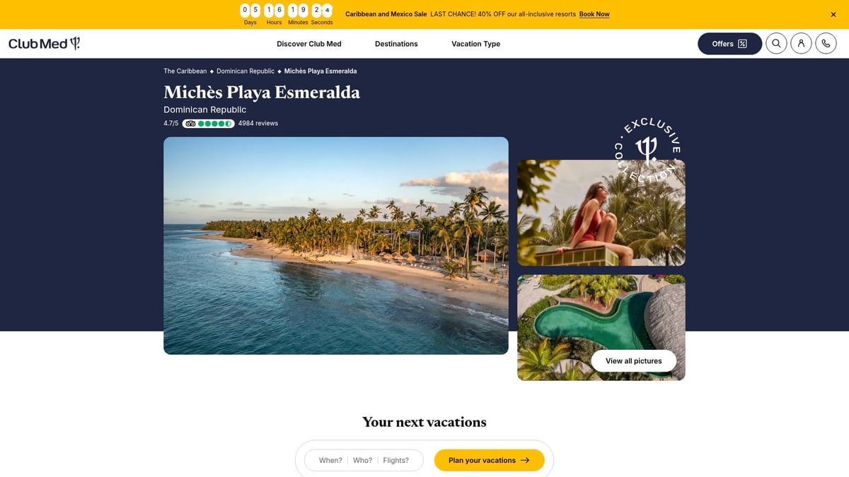 7 Best Last Minute All Inclusive Deals for 2026 Escapes - Club Med Michès Playa Esmeralda, Dominican Republic