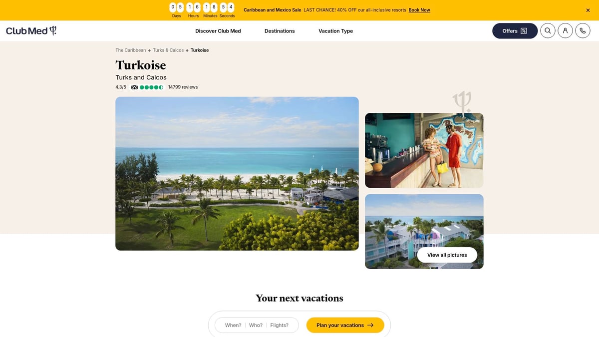 7 Best Last Minute All Inclusive Deals for 2026 Escapes - Club Med Turkoise, Turks & Caicos