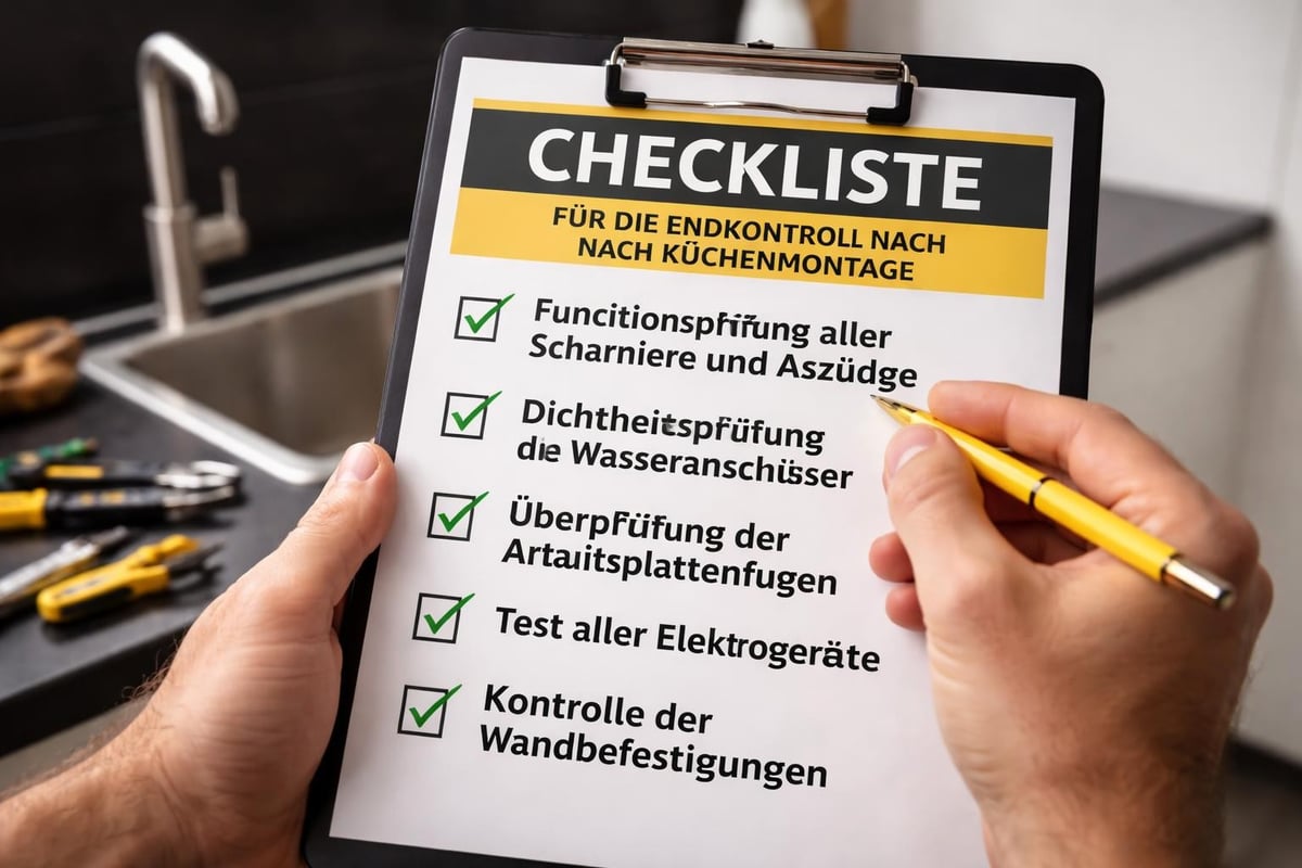 Qualitätskontrolle Küchenmontage