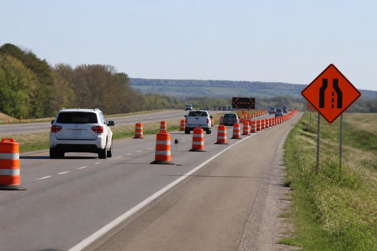 Work zone signage sequence