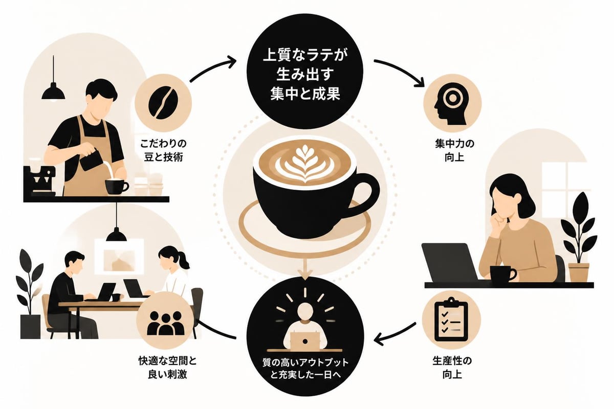 Hub cafeにおけるカフェラテと生産性の関係