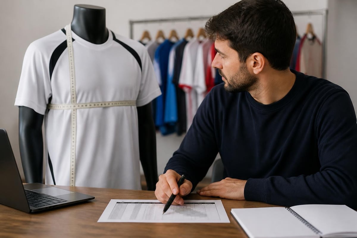 Custom jersey sizing process
