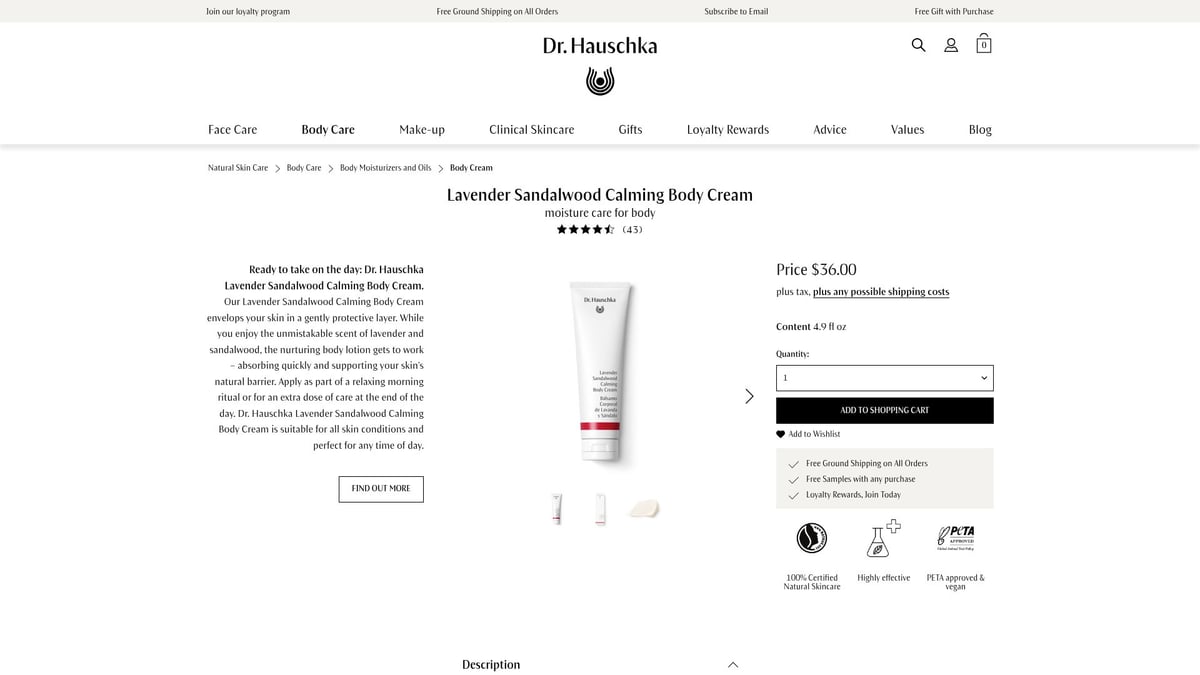 7 Best Natural Body Cream Picks for Nourished Skin in 2026 - Dr. Hauschka Lavender Sandalwood Calming Body Cream
