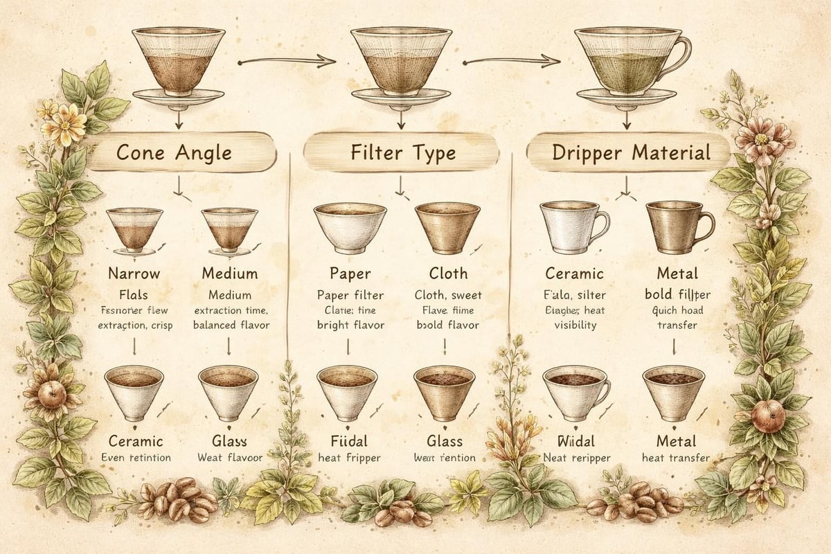 Pour over coffee maker design elements
