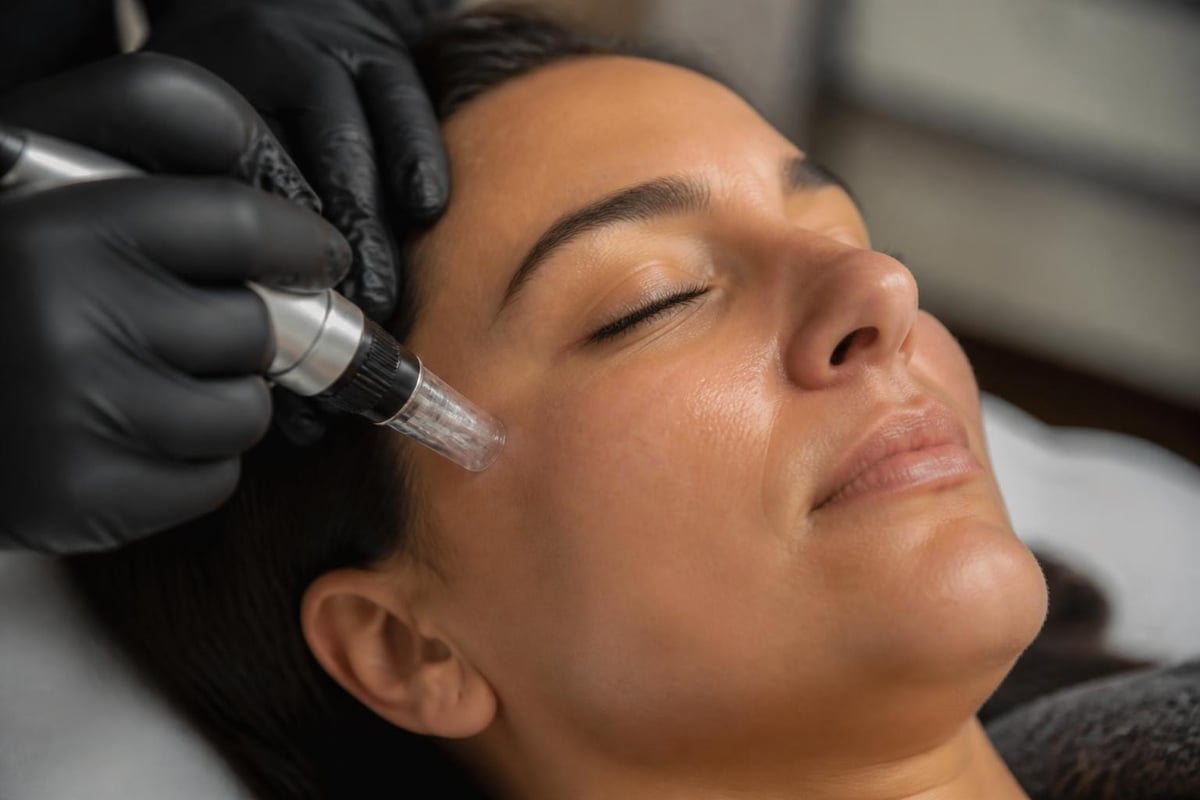 Microneedling process creating channels for growth factor delivery