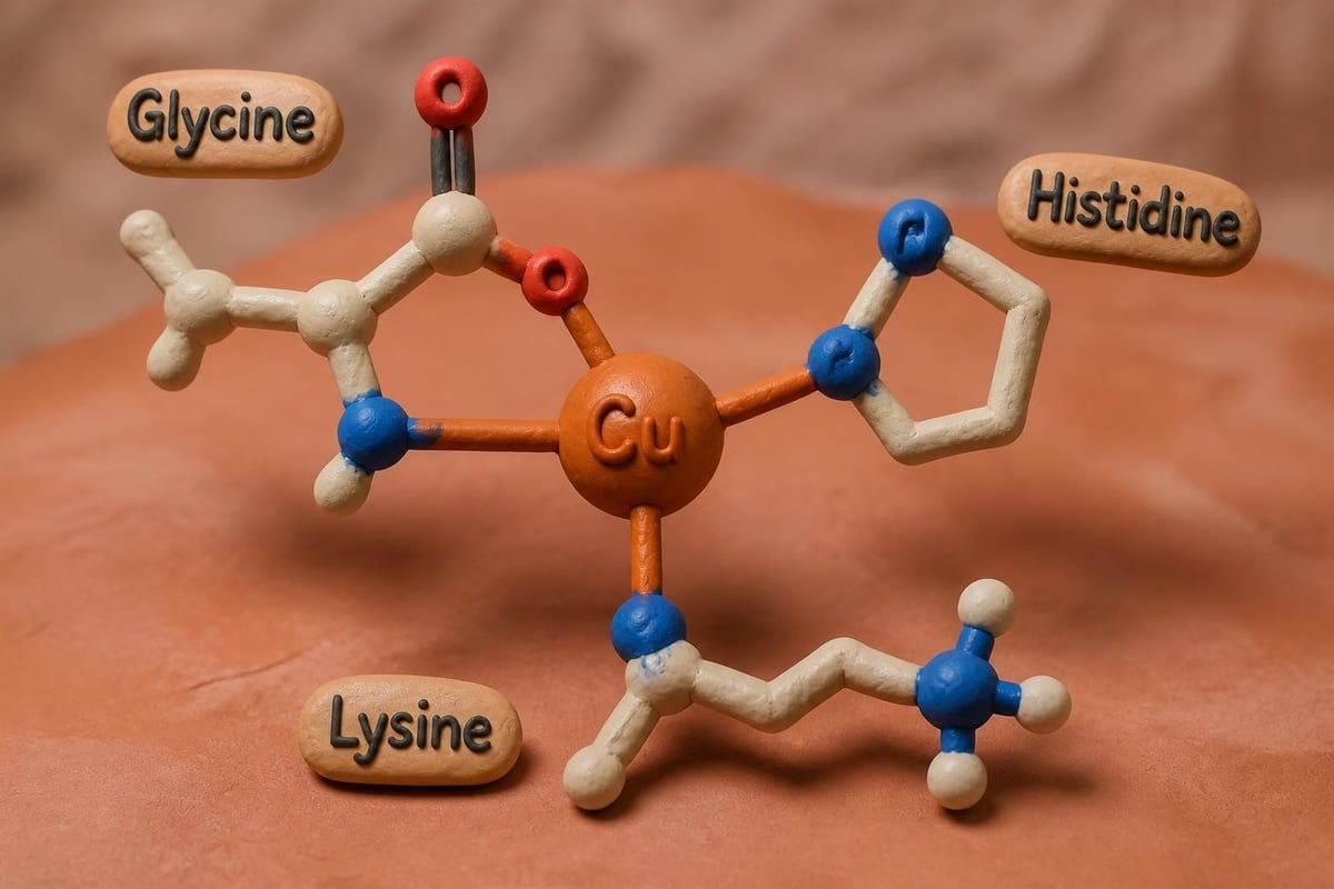Copper tripeptide molecular binding