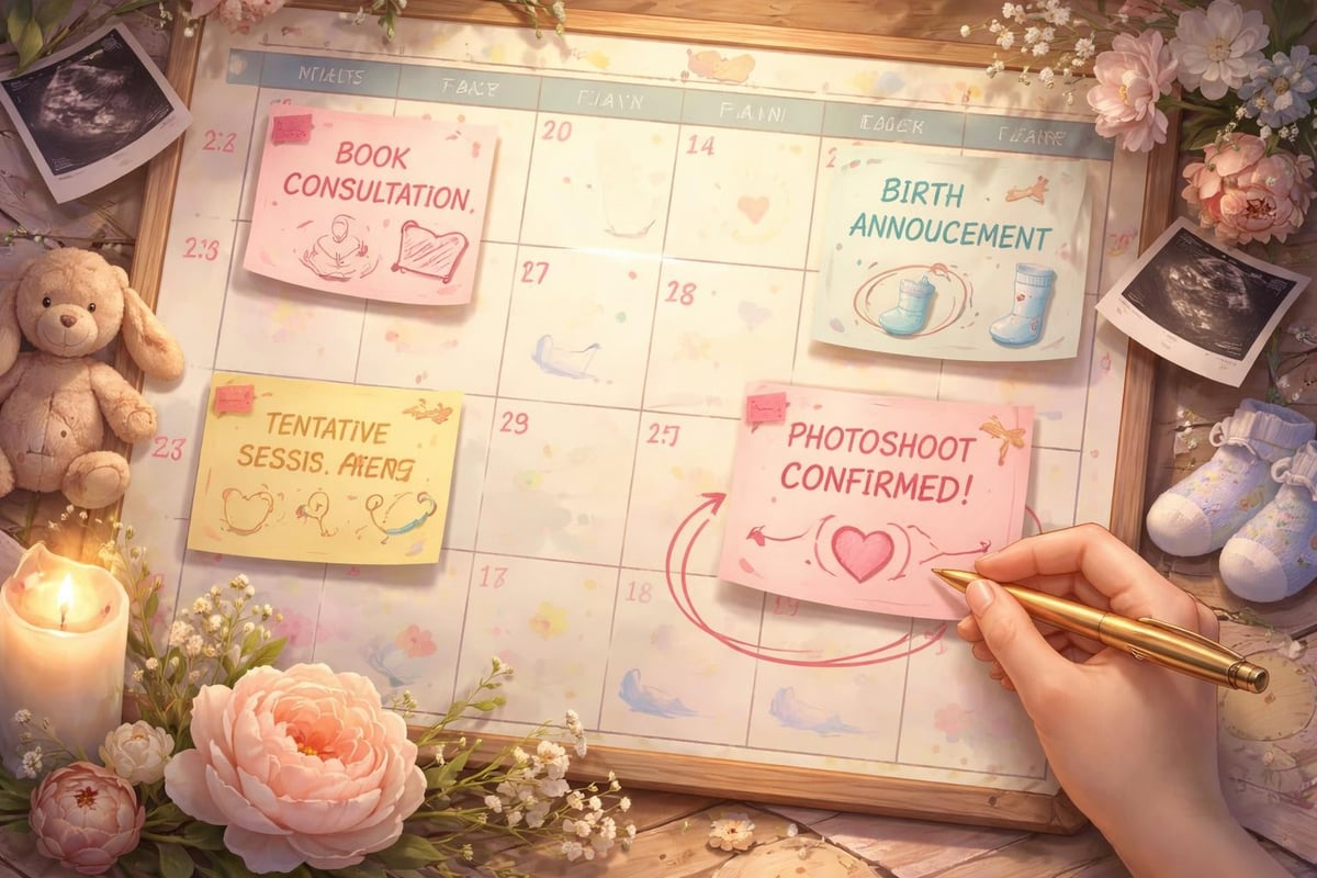 Newborn session booking timeline