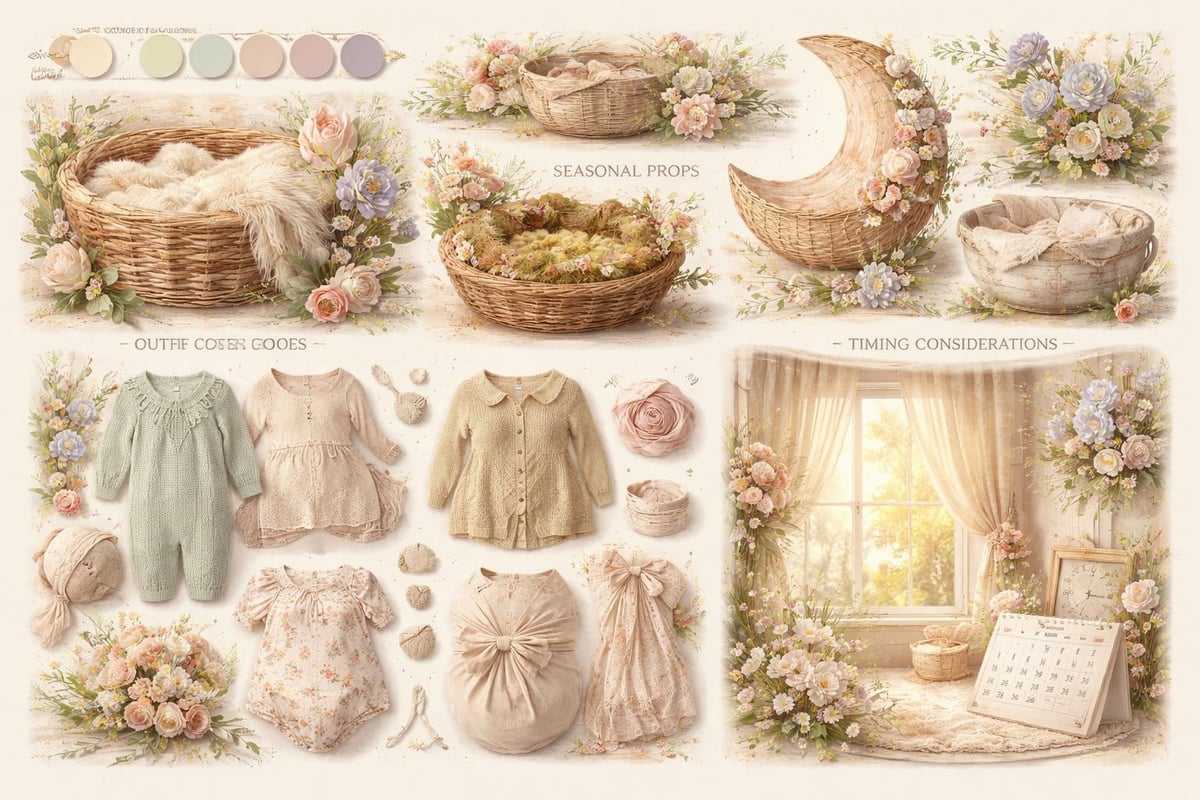 Spring newborn photo styling