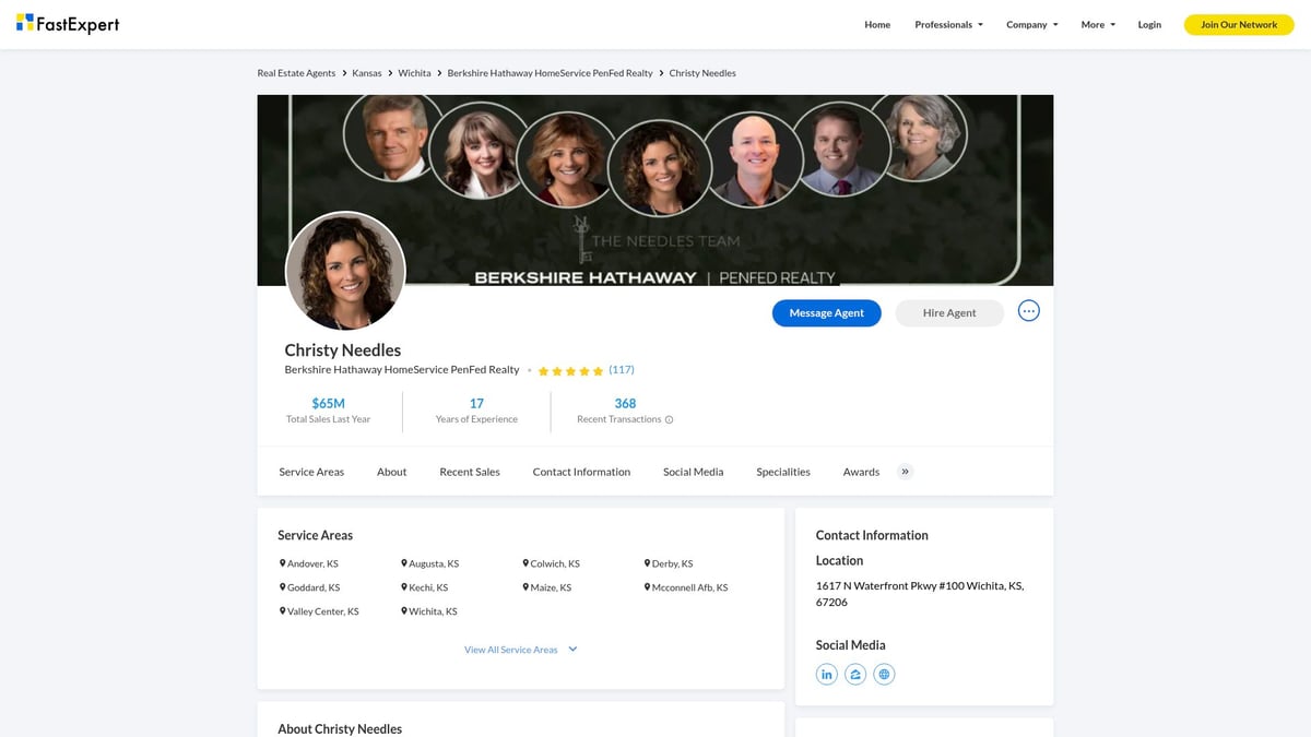 8 Best Real Estate Agents In Wichita KS To Hire In 2026 - Christy Needles | Berkshire Hathaway HomeServices PenFed Realty