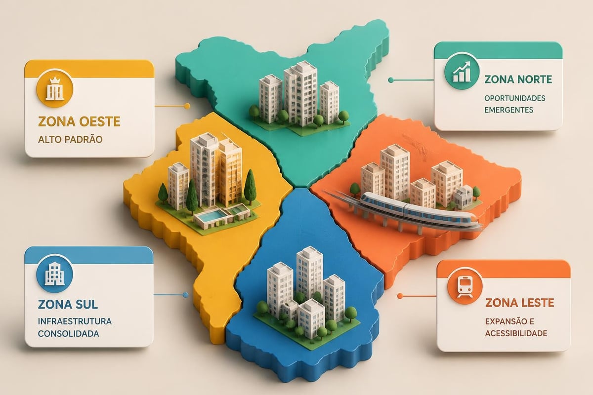 Mapa regiões SP apartamentos
