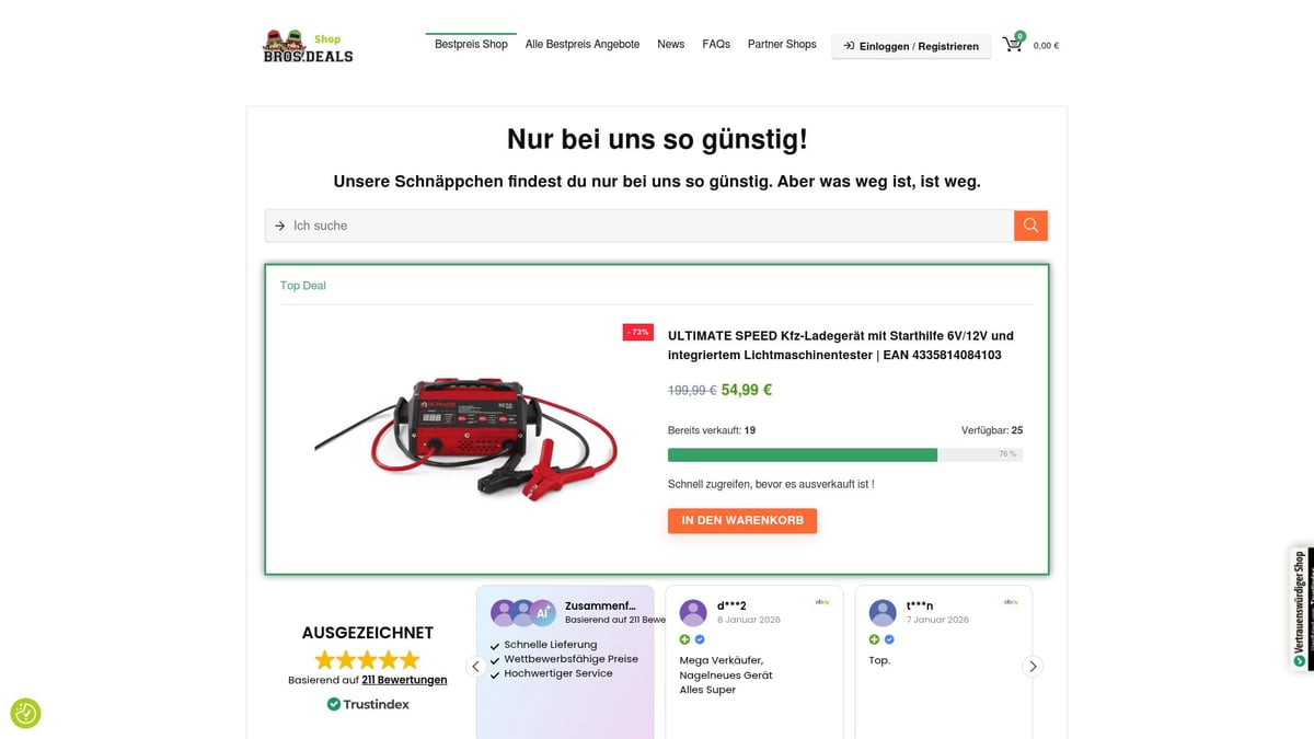7 Top Rabatte Elektronik Angebote für Sparfüchse 2026 - shop.bros.deals Bestpreis Shop: Exklusive Elektronik-Schnäppchen mit bis zu 56% Rabatt