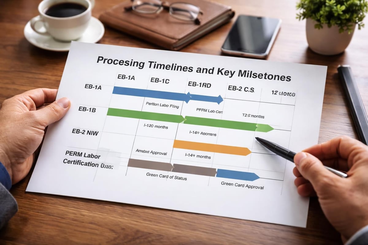 Timeline comparison for green card pathways